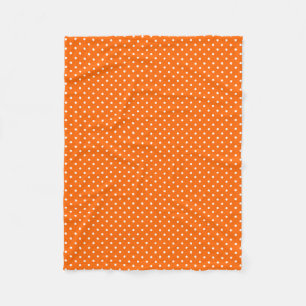 Orange Polka Dots Fleece Blanket
