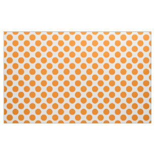 Orange Polka Dots on White Stoff