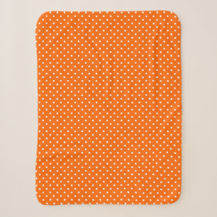 Orange Polka Dots Sherpa Blanket Sherpadecke