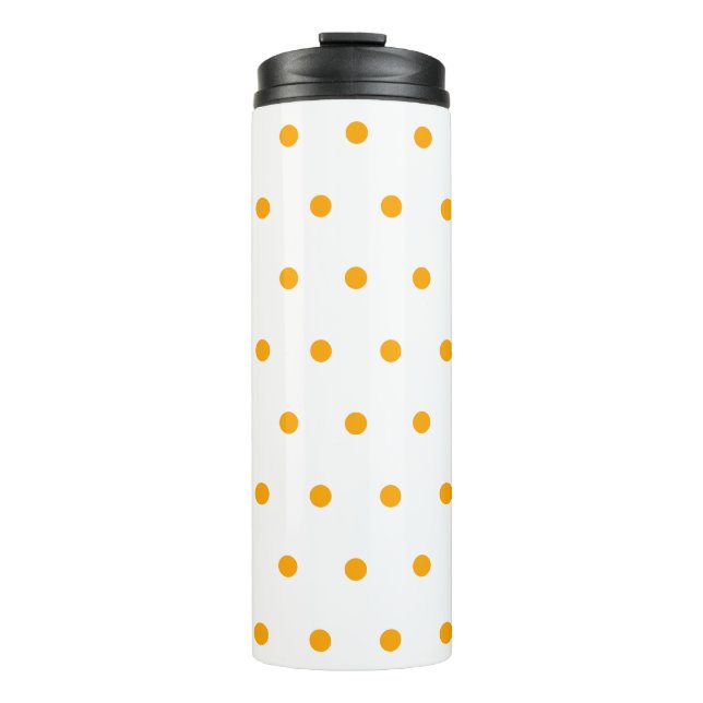 Orange Polka Dots Thermosbecher (Vorderseite)