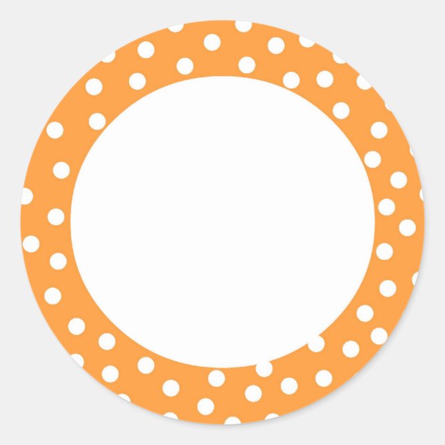 Orange-Polka-Punktmarke Runder Aufkleber (Vorderseite)