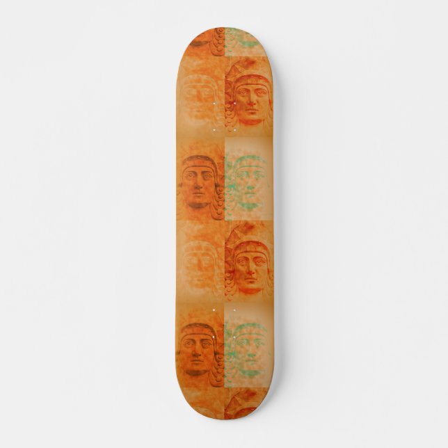 Orange Pop Art Deco Rodelbahn Skateboard Deck (Vorne)