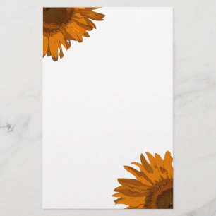 Orange Pop Art Sonnenblumen Briefpapier