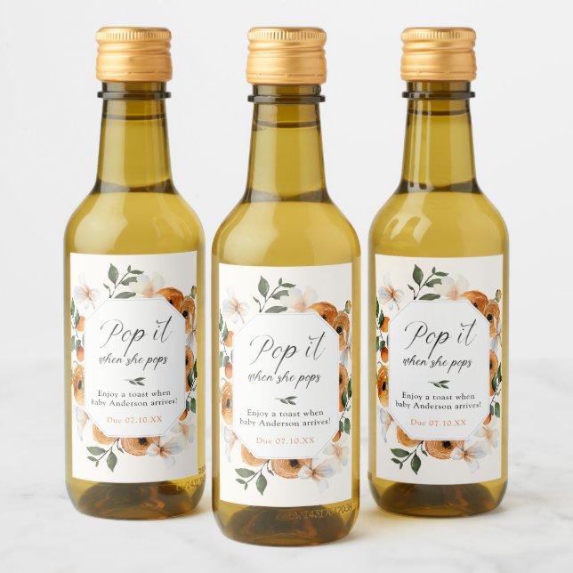 Orange Pop es, wenn sie Pop Baby Dusche Weinetikett (Flaschen)