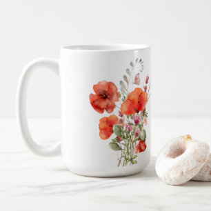 Orange Poppies auf Weiß Kaffeetasse