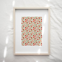 Orange Poppies Blumenmuster Art Print