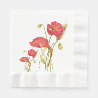 Orange Poppies Cocktail Napkin Serviette