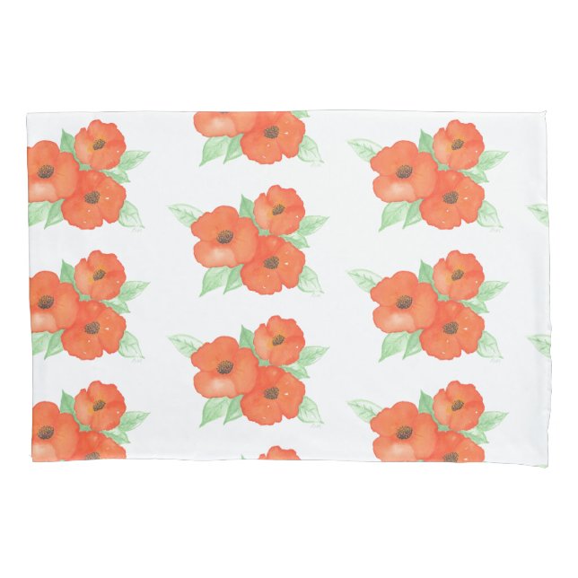 Orange Poppies Kissenbezug (Vorderseite)