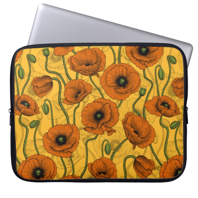 Orange Poppies Laptopschutzhülle (Vorderseite)