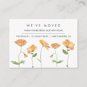 Orange Poppies neue Zuhause Moving Ankündigung Begleitkarte