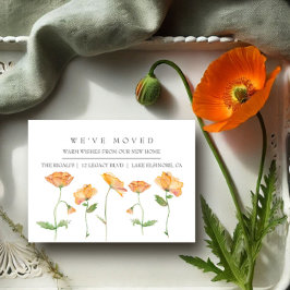 Orange Poppies New Home Moving Faire-part