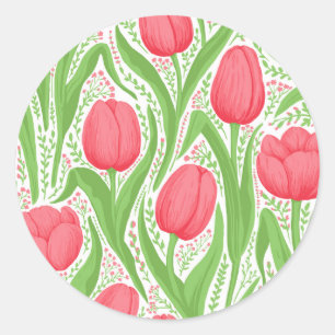 Orange Poppies Runder Aufkleber
