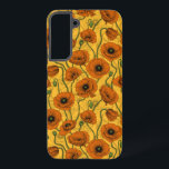Orange Poppies Samsung Galaxy Hülle<br><div class="desc">Mohnfarben,  handbemalt in Fotoshop,  nahtlos.</div>