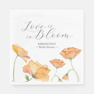Orange Poppy Blume Brautparty Napkins Serviette