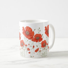 Orange Poppy Blume Kaffeetasse
