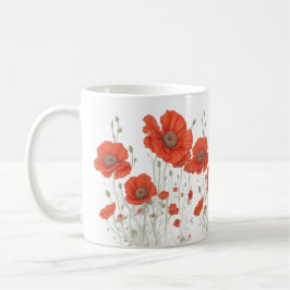 Orange Poppy Blume Kaffeetasse
