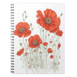 Orange Poppy Blume Notizblock