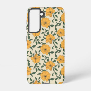 Orange Poppy Blume Pattern Samsung Galaxy Hülle