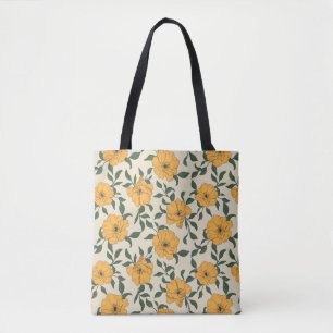 Orange Poppy Blume Pattern Tasche