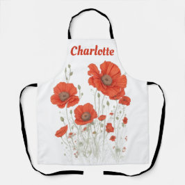 Orange Poppy Blume Personalisiert Schürze