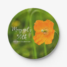Orange Poppy Flower Photograph 50th Birthday Party