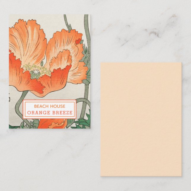 Orange Poppy - Informationen zur Vermietung von Fe Mitteilungskarte (Vorne/Hinten)