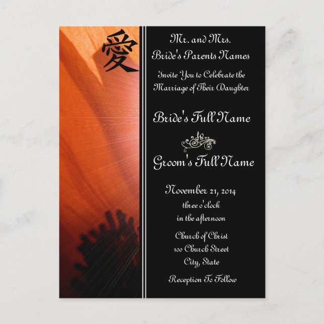 Orange Poppy Mariage Invitations et Faveurs (Devant)