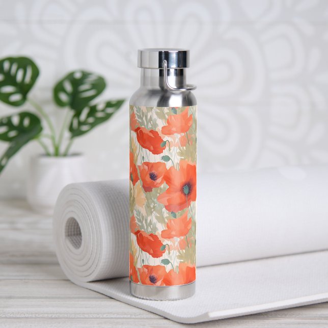 Orange Poppy Meadow Trinkflasche (Yoga)