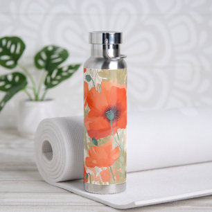 Orange Poppy Meadow Trinkflasche