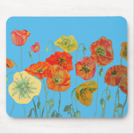 Orange Poppy Poppies Art Computer Maus Mat Pad Mousepad