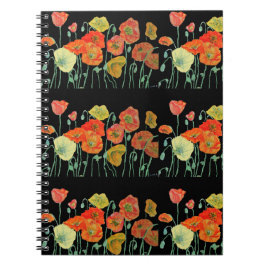 Orange Poppy Poppies Blume Notizblock