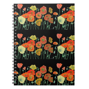 Orange Poppy Poppies Blume Notizblock