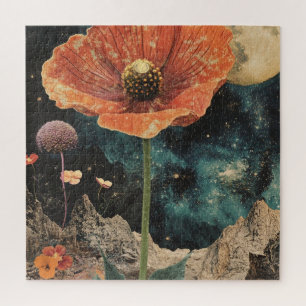Orange Poppy Under Moonlight