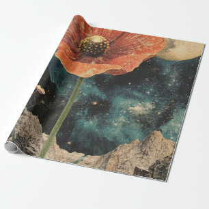 Orange Poppy Under Moonlight Geschenkpapier