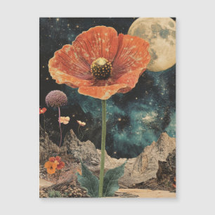 Orange Poppy Under Moonlight Magnetkarte
