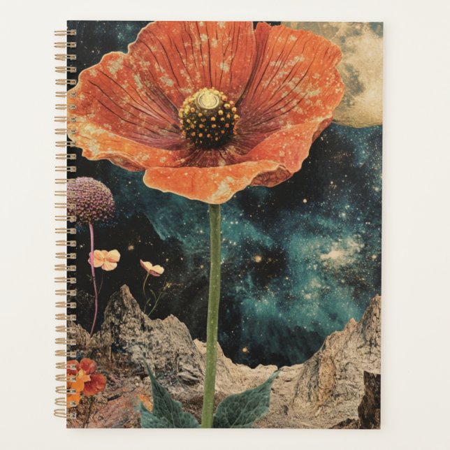 Orange Poppy Under Moonlight Planer (Vorderseite)