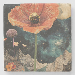 Orange Poppy Under Moonlight Steinuntersetzer
