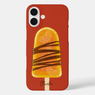 Orange Popsicle Handyhüllen mit individuellem Name iPhone 16 Plus Hülle