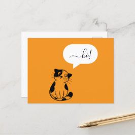 Orange Postcard mit Hi Cat Spaß Postkarte