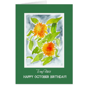 Orange Pot Marigolds Nieces Geburtstag im Oktober