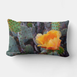 Orange Prickly Pear Cactus Blume Blossom Lendenkissen