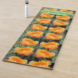 Orange Prickly Pear Opuntia Cactus Blume Design Yogamatte