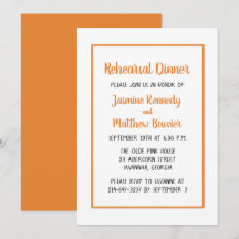 Orange Probe Abendessen Hochzeit im Herbst Minimal
