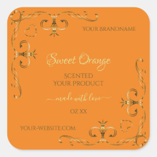 Orange Produits Étiquettes Gold Ornner Bordures