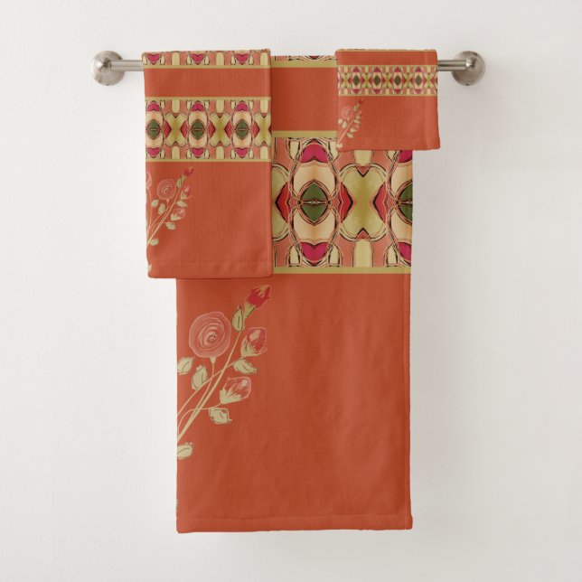 Orange Profond Avec floral (En situation)