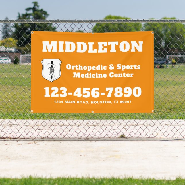 Orange Promotional Business Banner with Logo (InSitu)