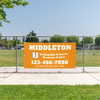 Orange Promotional Business Banner with Logo