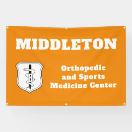 Orange Promotional Business Banner with Logo
