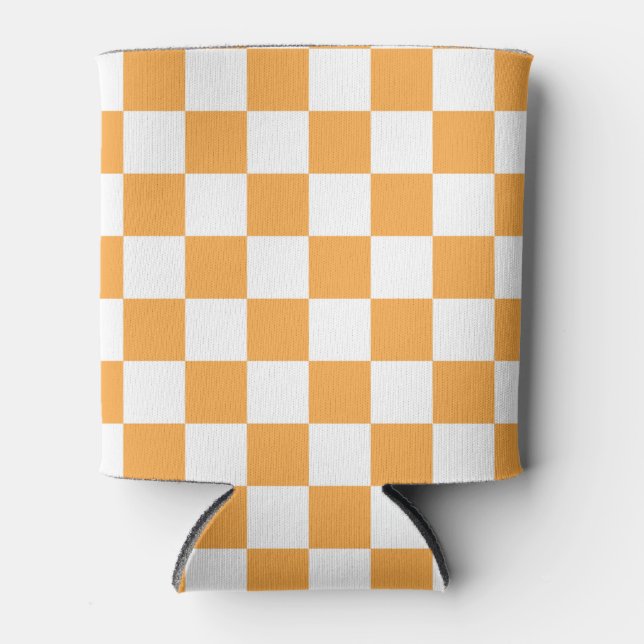 Orange-Prüfbrett-Muster Dosenkühler (Vorderseite)