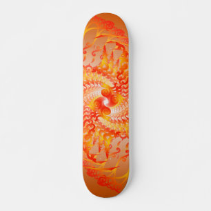 Orange Psychedelic Spirals: Skateboard
